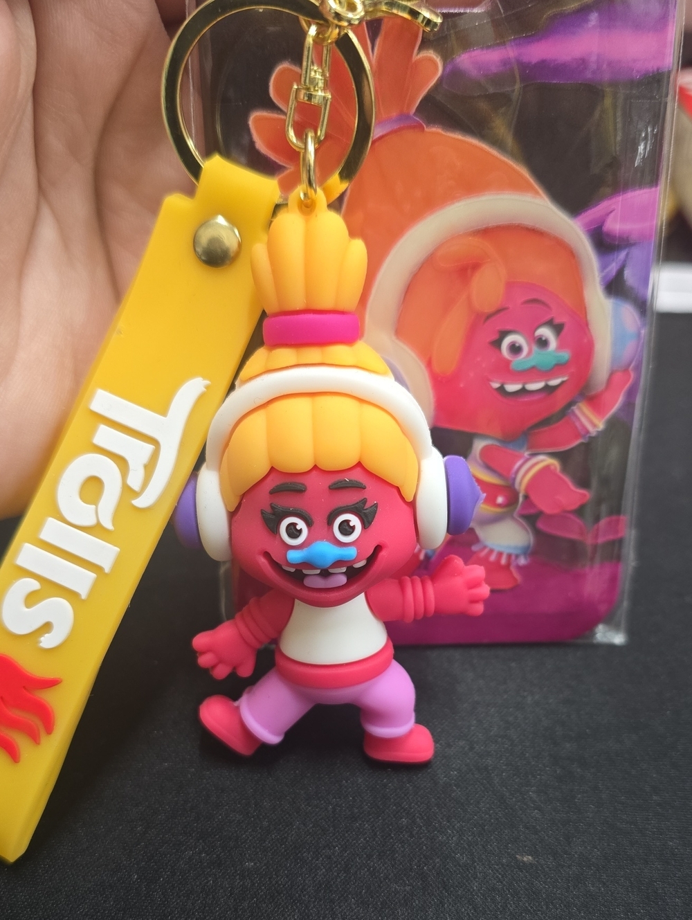 Silicone Keychain With Plastic Coated ID tag TROLLS